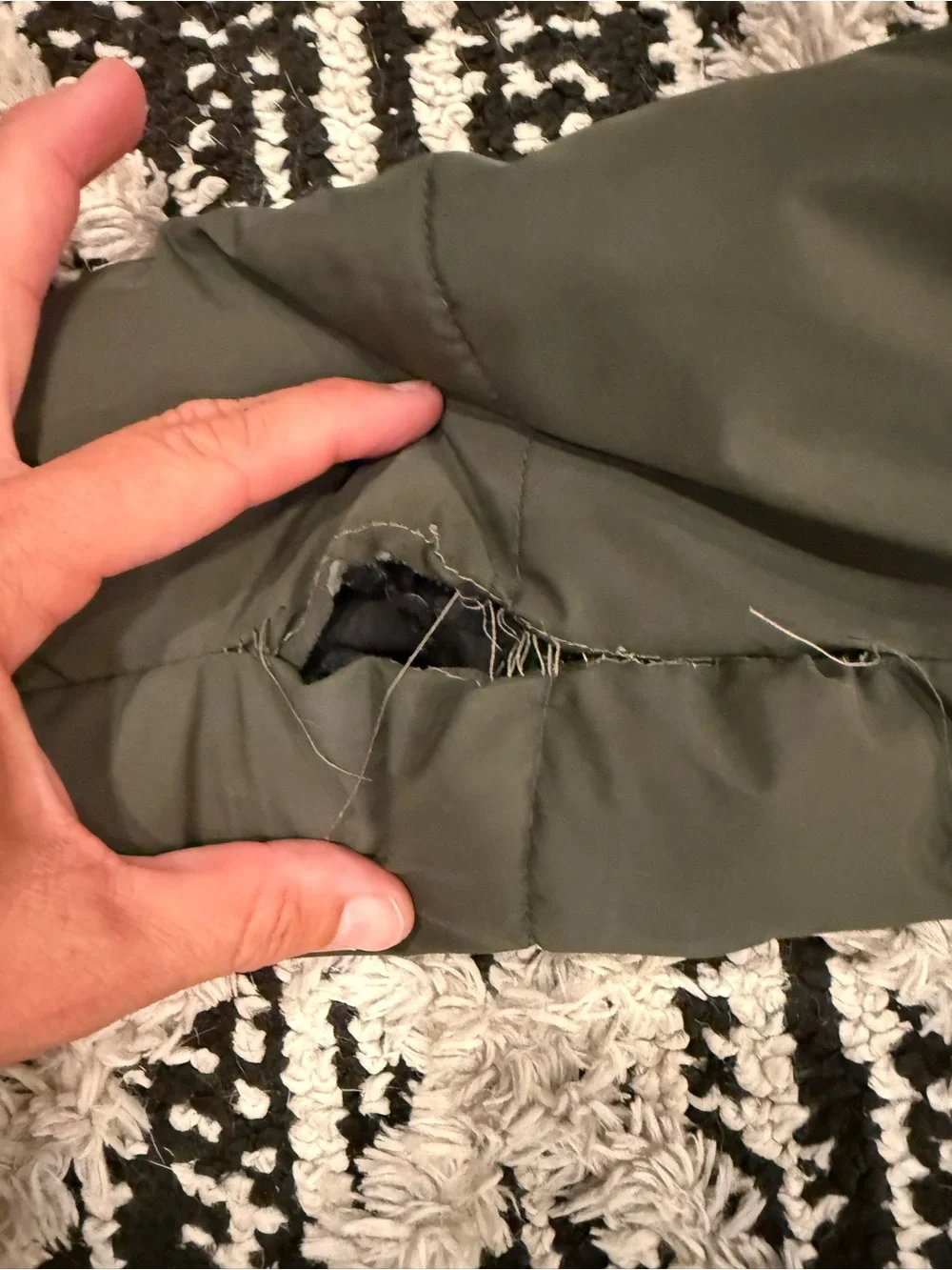 Wanted Olive Green Jacket with Black Plush Lining